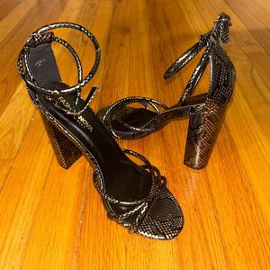 Croc Skin Print Sandal